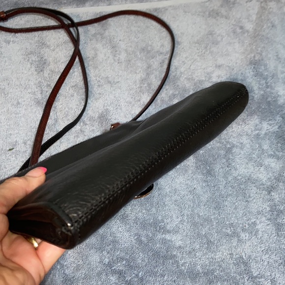 Jack Georges | Women's Black & Brown Embossd Leather  Crossbody Wallet - Picture 8 of 13